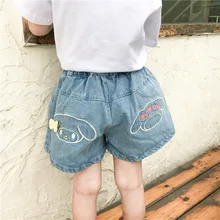 Шорты для маленьких девочек, летняя одежда для маленьких девочек, шорты с героями мультфильмов, летние потертые джинсы, милые детские шорты