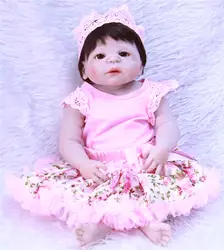 55 см всего тела силиконовые возрождается девочка игрушки куклы реалистичные новорожденных принцесса Младенцы Куклы для детей подарок на