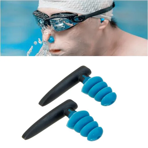 PVC Waterproof Swimming Ear Plug Tool Blu għal Swim Plug Diving Pool Aċċessorju 2