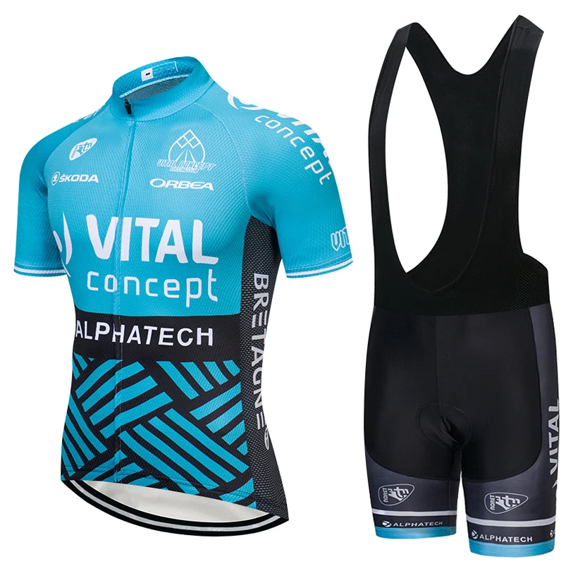 

team 2018 VITAL cycling jersey 9D pad Bike shorts set MTB mens summer ropa ciclismo cycling wear pro BICYCLE Maillot Culotte