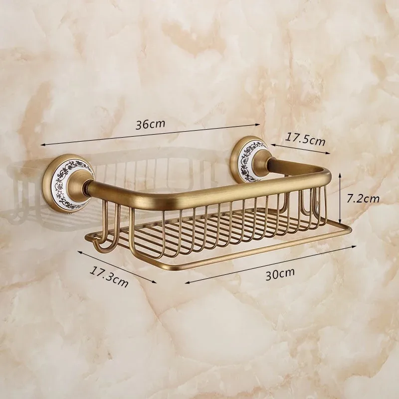Антикварная Латунь, для ванной полка угловая полка в ванную косметический держатель Ванная комната полка с крючками корзина для Ванная