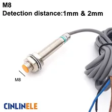 M8 1mm ve 2mm Indüksiyon Metal Sensörü Endüktif Ekran Kalkan Tipi sensör Yakınlık Anahtarı LJ8A3 NPN PNP AC DC NO NC BX TARAFıNDAN AX AY