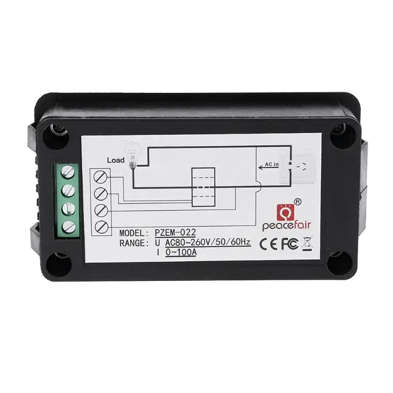AC 100A 6in1 цифровой Мощность с контролем энергии Напряжение ток кВтч Ватт метр 80 ~ 260V