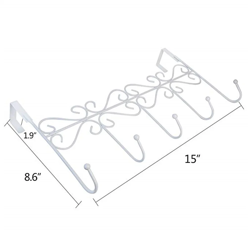 5 крючков, беззеркальный Железный дверной крючок-вешалка, вешалка для одежды, держатель для халатов, для ключей, на дверь, вешалка для шляп, для кухни, ванной, настенная, для украшения дома