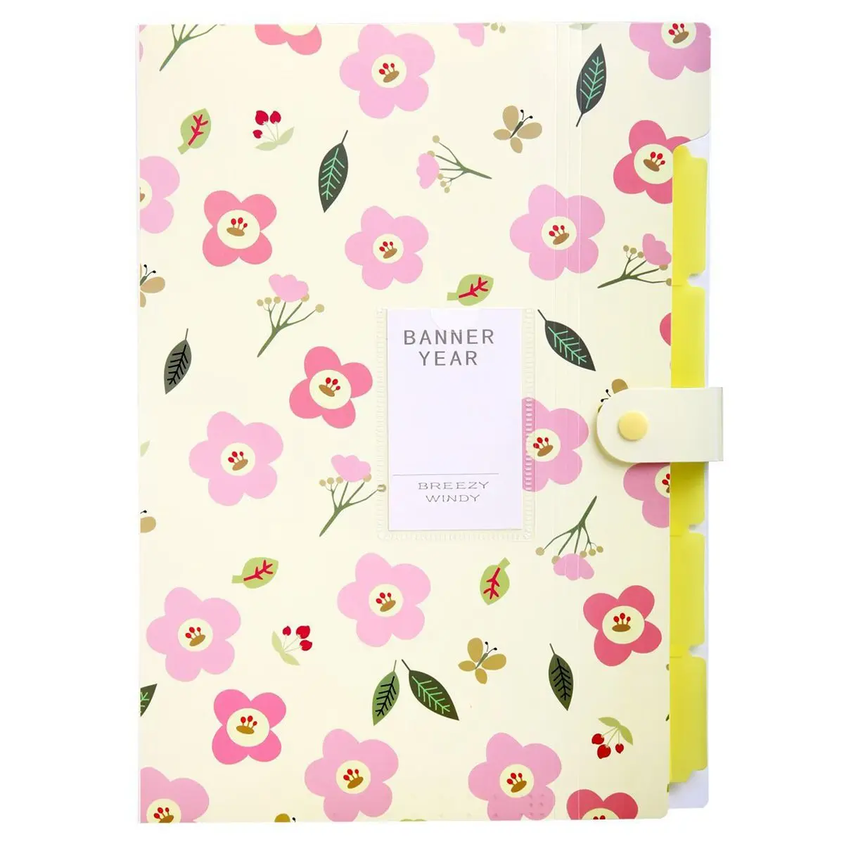

BLEL Hot Skydue Floral Printed Accordion Document File Folder Expanding Letter Organizer (Yellow)