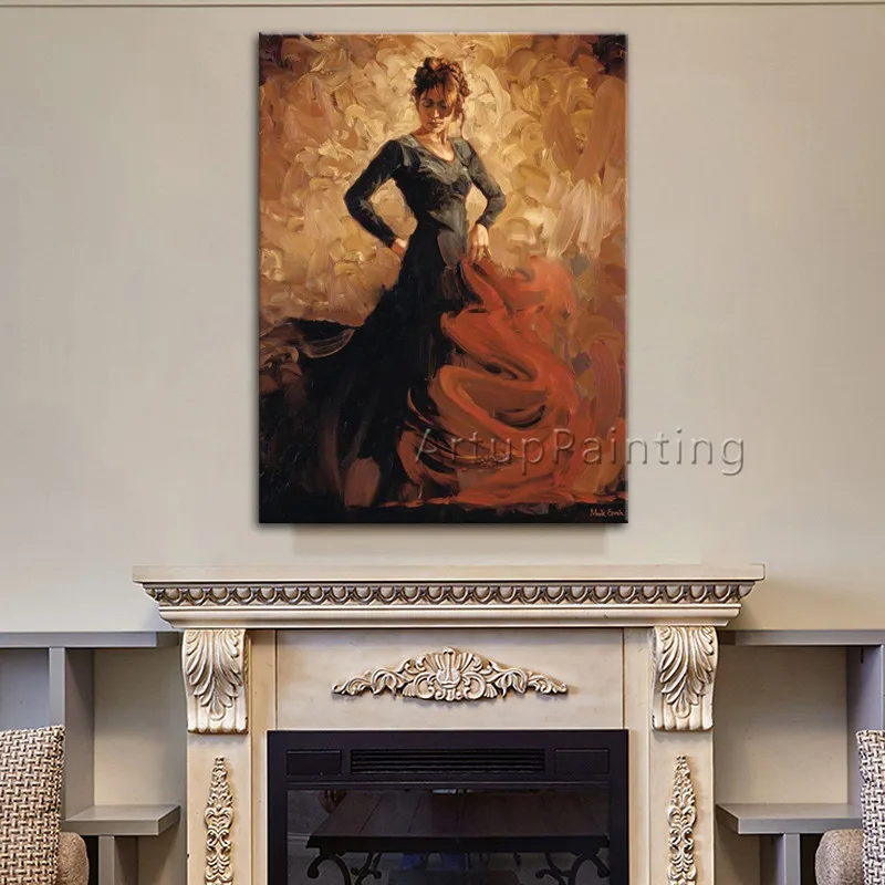 Spanish Flamenco Dancer oil painting latina woman canvas painting wall art pictures for living room hight Quality Hand-painted 1 Spanish Flamenco Dancer oil painting latina woman canvas painting wall art pictures for living room hight Quality Hand-painted 1