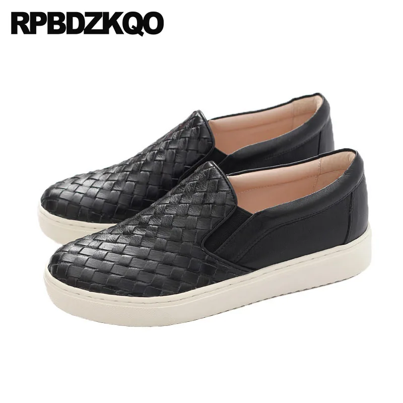 Slip On Genuine Leather Navy Blue Women Creepers Platform Shoes Black Flats Sneakers Woven Muffin Luxury Trainers Thick Sole
Slip On Genuine Leather Navy Blue Women Creepers Platform Shoes Black Flats Sneakers Woven Muffin Luxury Trainers Thick Sole