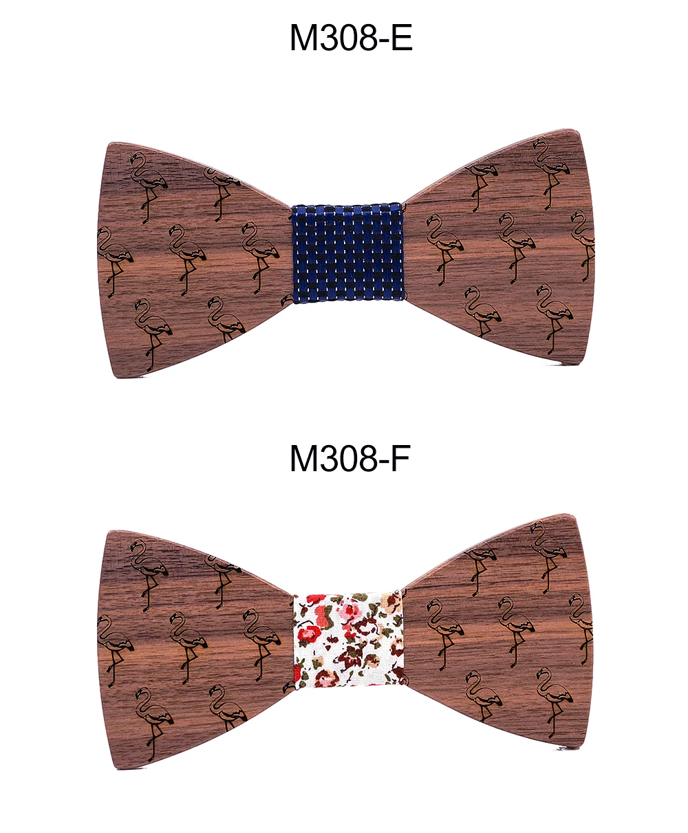 Деревянный галстук-бабочка галстук набор для мужской галстук-бабочка из древесины платок запонки helloween набор Gravatas Свадьба Фламинго полоса рубашка Галстуки