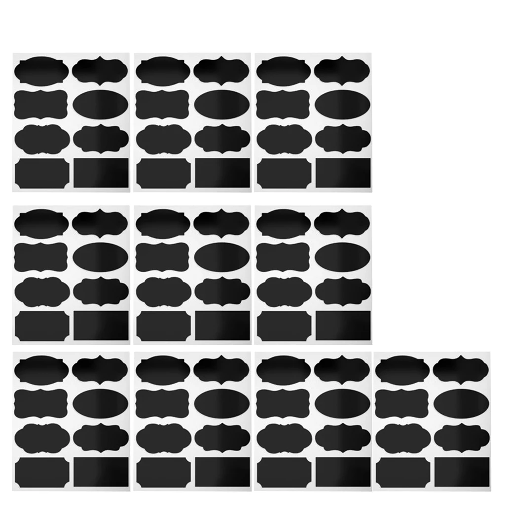 80 Pieces Reusable Chalkboard Blackboard Kitchen Label Wall Sticker Decal Jars Bottle Cup Chalkboard Stickers Home DIY Craft