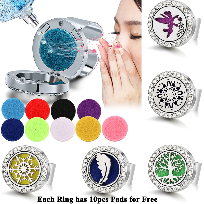 Buy Tree Of Llife Essential Oil Diffuser Open Rings 316L Stainless