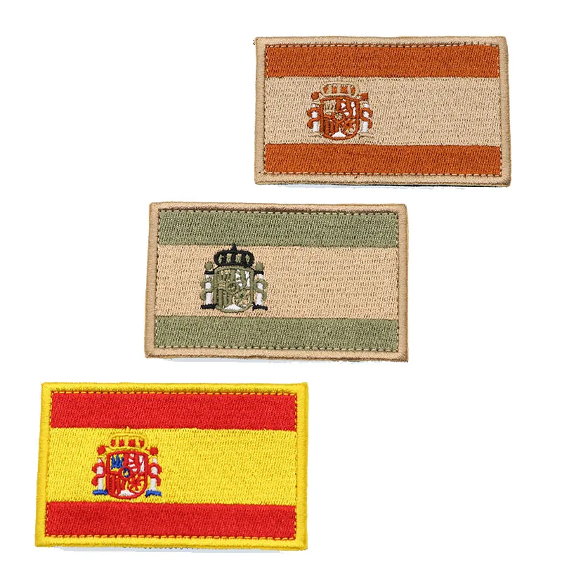 

Spain Flag Embroidery Badge Backpack Armband Military Tactical Bandage Fabric Stickers Embroidery Decal Clothing Is Not Included