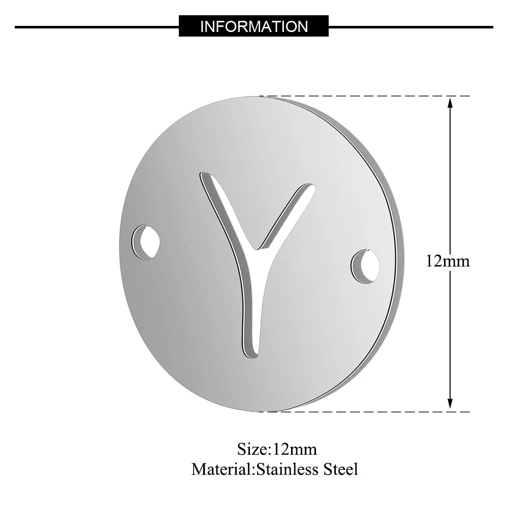 26 букв от A до Z нержавеющая сталь DIY кулон 12 мм диаметр инициалы Шарм модные ювелирные аксессуары 10 шт./партия