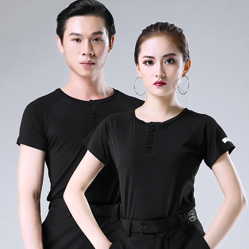 

Latin Dance Women Tops 2018 New Mens Dance Clothes Ballroom Shirt Men Round Neck Practicing Autumn And Winter Clothes DN1287