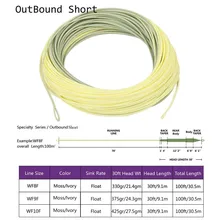 Maximumcatch исходящие короткие Fly Рыбалка линии 6-10wt 100ft Мох/Lvory Цвет Вес вперед Fly Line с 2 сварных петель