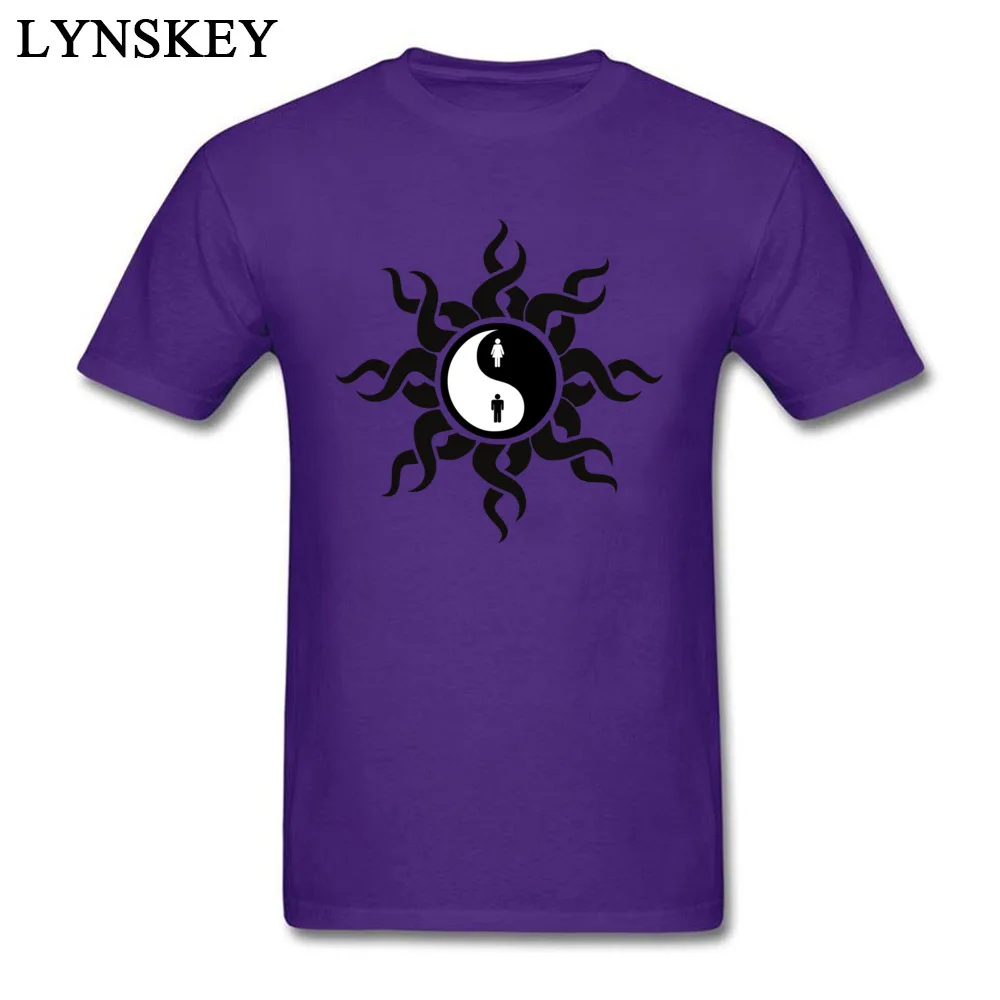 Crewneck All Cotton T Shirt for Men Print Summer Tops Tees Short Sleeve Faddish Tribal Yin Yang Man Woman Customized Clothing Shirt Tribal Yin Yang Man Woman purple