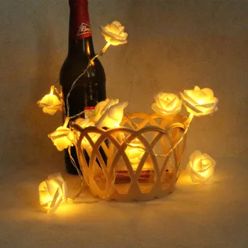 

2018 1m LED String Lights LED Rose Flower 3 *AA Battery Operated Christmas Indoor Decorations For Home Valentines Fairy Light