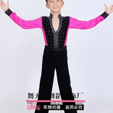 Стиль, детские костюмы для латинских танцев, спандекс с длинным рукавом, рубашка+ брюки, 2 предмета, комплект для латинских танцев для мальчиков, костюмы для латинских танцев