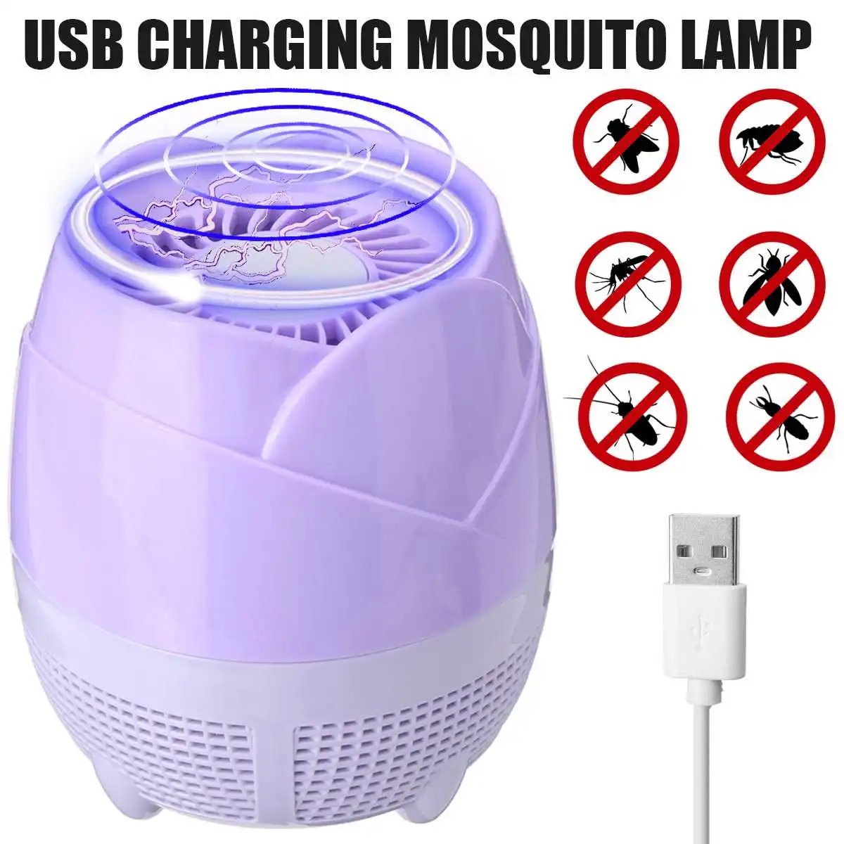 Электрическая лампа от комаров с питанием от USB, светодиодный светильник от насекомых, освещение для помещений и улицы, садовая оспа