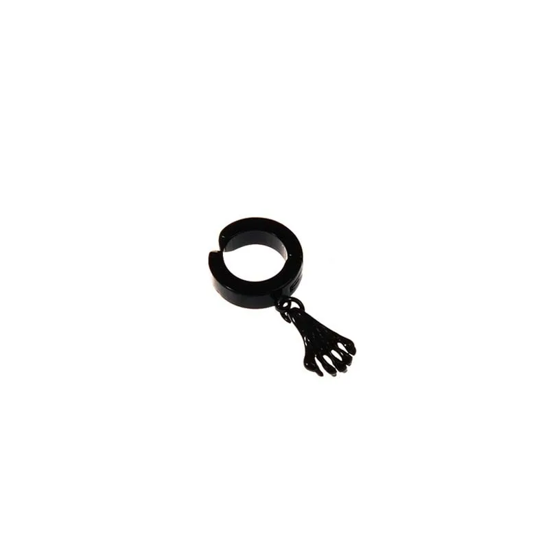 Гладкий крест пуля нержавеющая сталь Клипсы Серьги без пирсинга для женщин серьги в стиле панк ювелирные изделия без отверстия манжеты для ушей 1 шт - Окраска металла: hand black