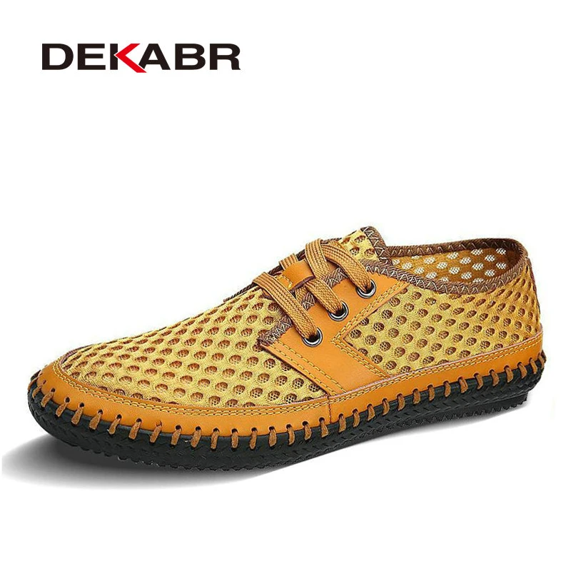

DEKABR 2018 Men Shoes Comfortable Breathable Casual Men Brand Soft Sandals Moccasins Shoes Summer Style Men Shoes Big Size 39-46