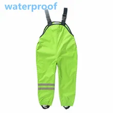 2016 Boys Girls Waterproof Pants New Overalls Kids 2-7yrs Children Autumn Pants German Suspenders Trousers