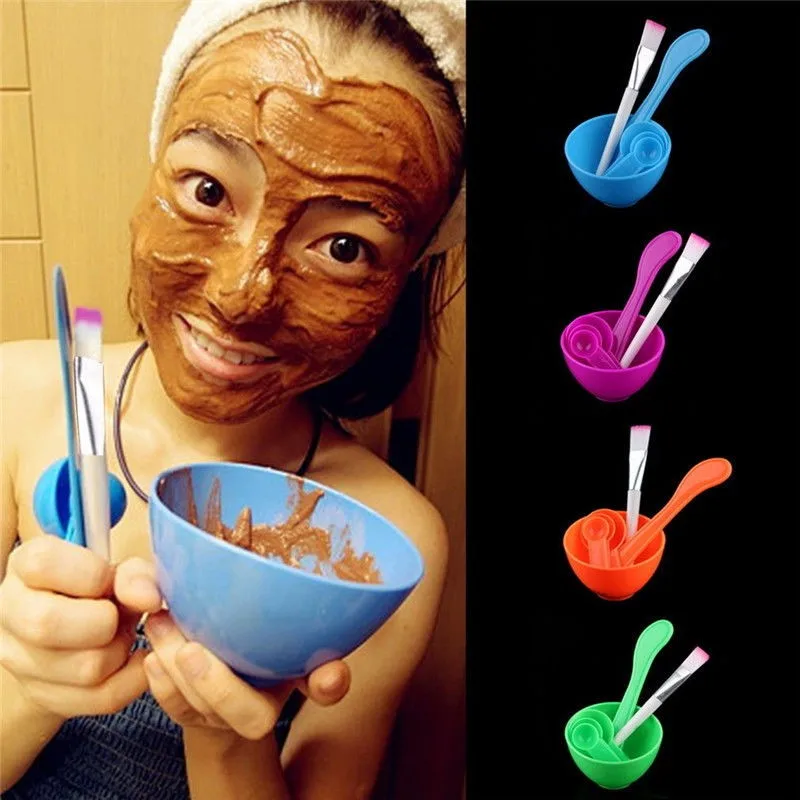 Лидер продаж 4 в 1 миска для смешивания Кисть ложка палочка макияж набор косметический для маска для лица S