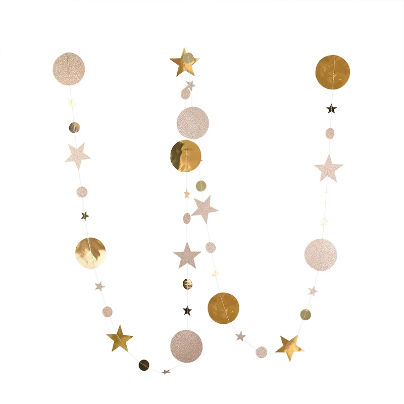 Золотая Серебряная звезда, круглая гирлянда, бумажные гирлянды, декор для свадебного экрана, для дня рождения, для вечеринки, Висячие принадлежности, декор для детской спальни - Цвет: G06