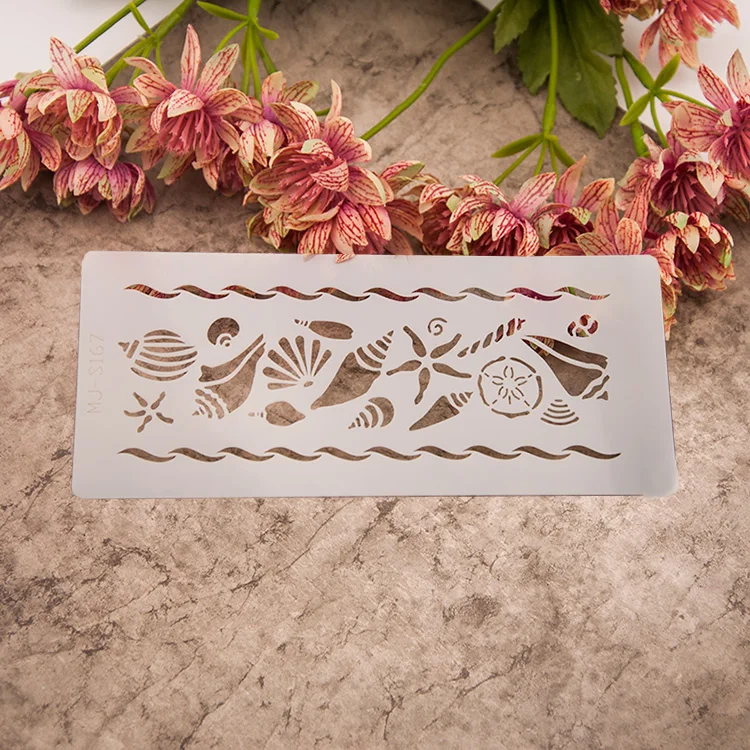 

under the sea 28.5*12cm scrapbooking plastic layering stencil for ink,paint,stamp stencil art supplies template drawing set
