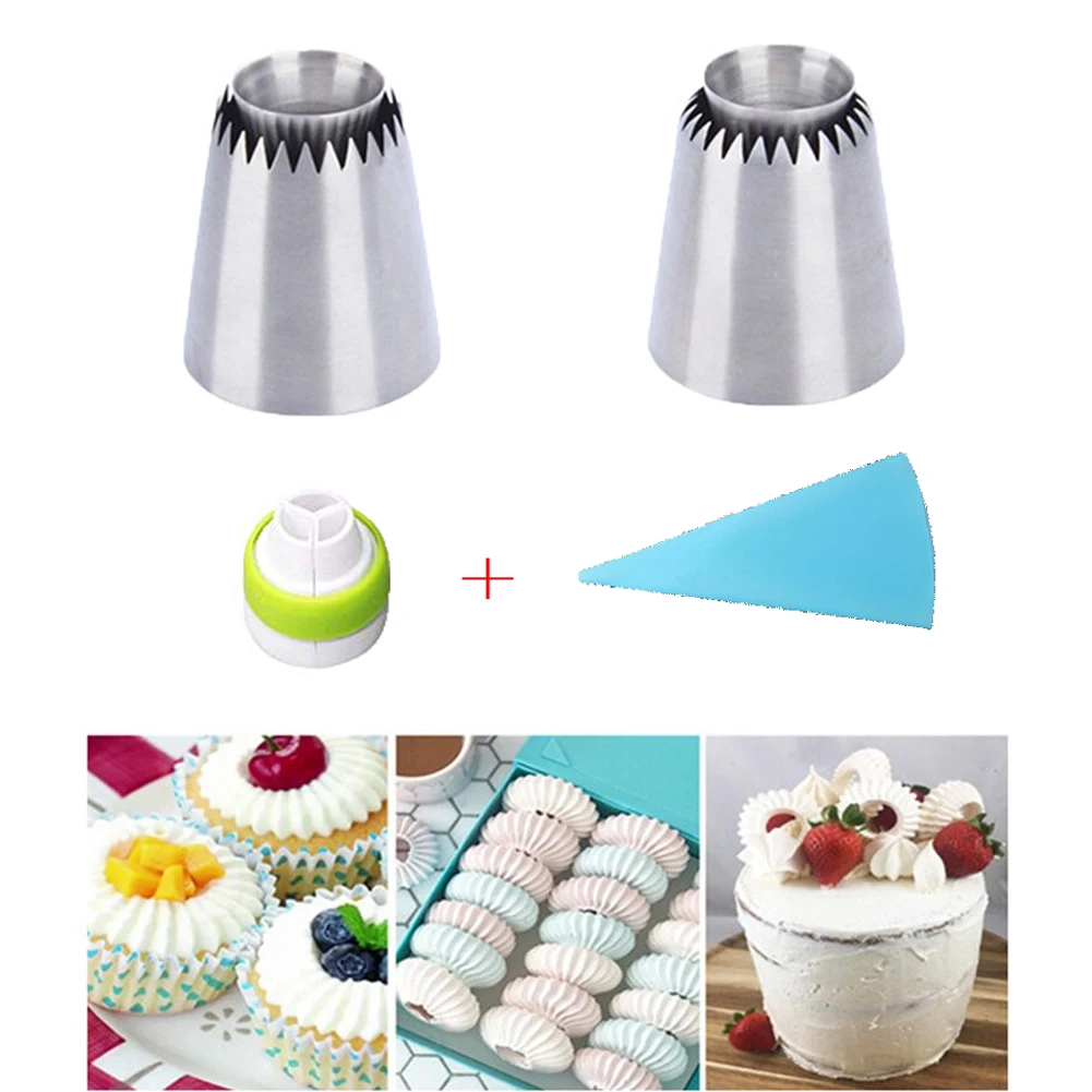 

4 pcs/set Icing Piping Nozzles Pastry Bag Russian Piping Tips Flower Cream Mold Cake Nozzles Cupcake Cake Decorating Tools