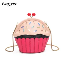 

ENGYEE Summer Style Cake Bag Leather Organizer Pouch Chain Crossbody Shoulder Bag For Girls Luxury Designer Women Handbags Mini