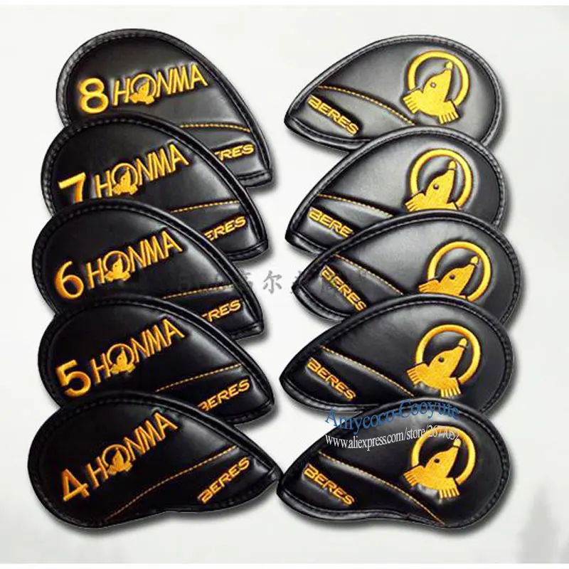 جديد رجل هونما جولف الحديد غطاء الرأس عالية الجودة PU الغولف غطاء الرأس 5 اللون الحديد مجموعة نوادي الجولف غطاء الرأس شحن مجاني