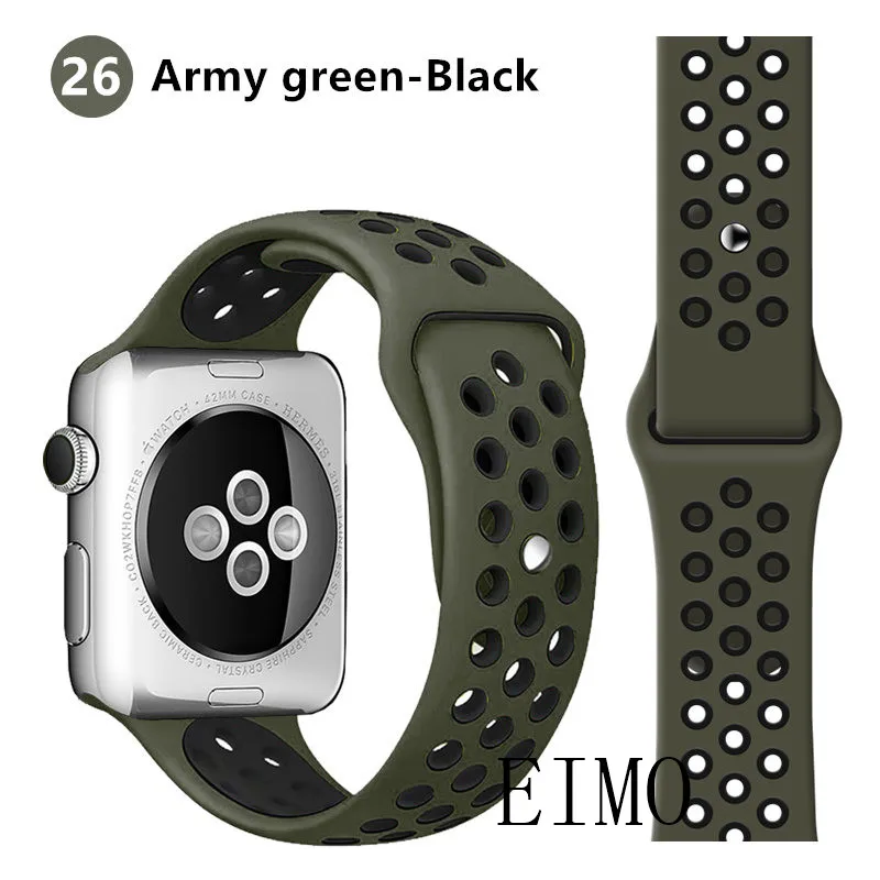 Ремешок для apple watch 5 4 band correa apple watch 42 мм 38 мм 44 мм 40 мм iwatch series 4 3 2 Силиконовый браслет pulseira - Цвет ремешка: Cargo Khaki 26