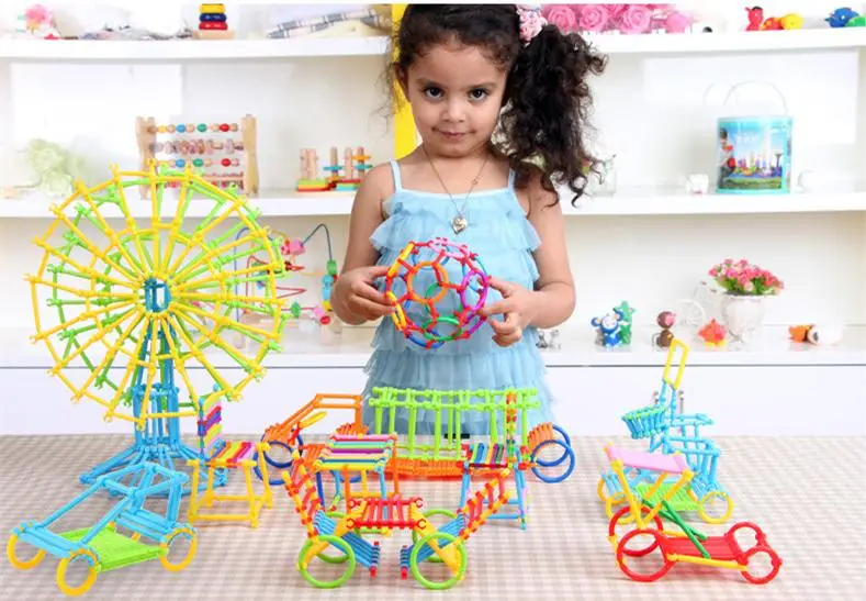 

800 Pcs !!! Geomoetry Pluy  Building Blocks  800 Pcs Geometric Shapes Fight Inserted Block Children's Educational Toys