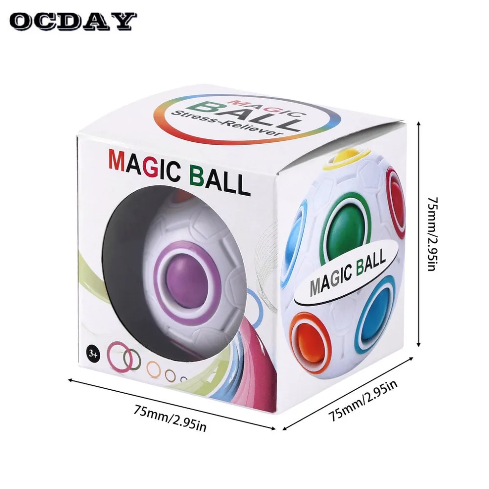 OCDAY Футбол игрушки Magic Cube Скорость Радуга головоломки шарик забавные креативные детские образовательные товары обучающие игрушки для детей, подарки для детей