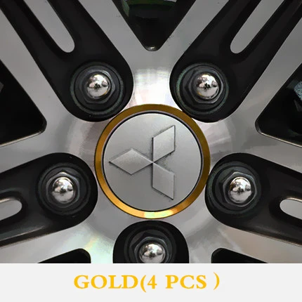 Для Mitsubishi Outlander ASX Pajero Lancer Алюминиевый сплав колеса декоративная для ступицы кольцо центр ступицы крышки украшения колеса автомобиля - Название цвета: GOLD