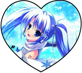 

VOCALOID2 Anime Snow Miku Single Sided Pattern Fabric Heart Pillow #36092