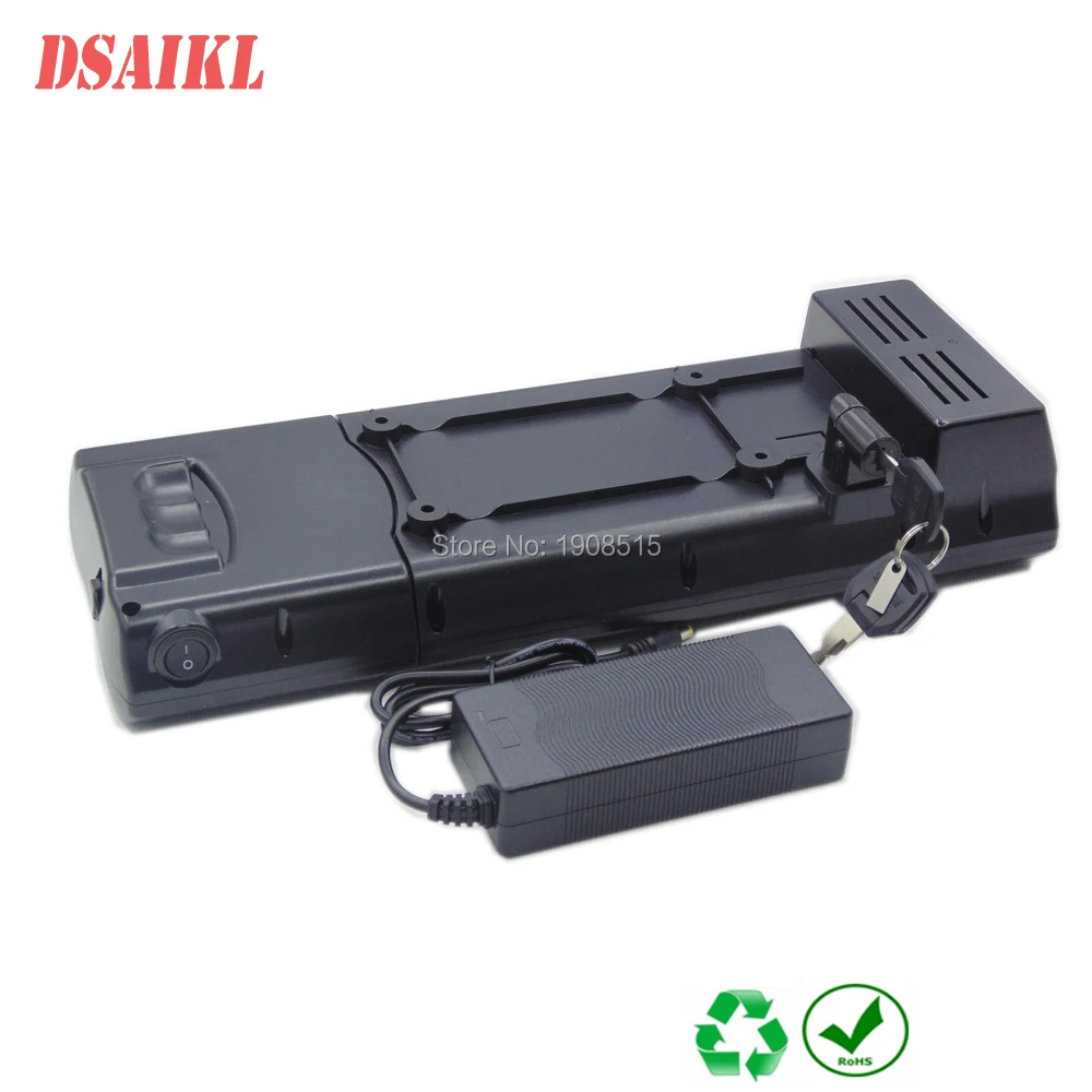 Top Rear rack type electric bike battery 36V 9Ah 9.6Ah lithium ion battery pack with charger 4