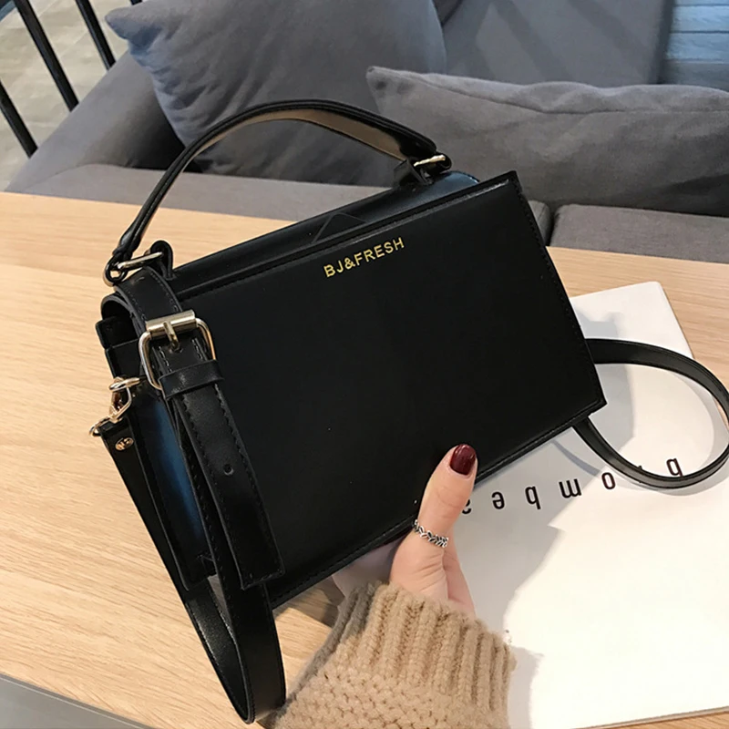 

Flap PU Leather Shoulder Bags Solid Color Messenger Bag 2019 purses and handbags Small Square Crossbody Bag brand designers bag