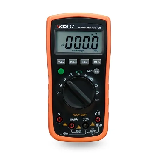 

VC17 Digital ACDC Multimeter VICTOR 17 Mini Portable Handheld Multimeter Measured Temperature Anti-burning