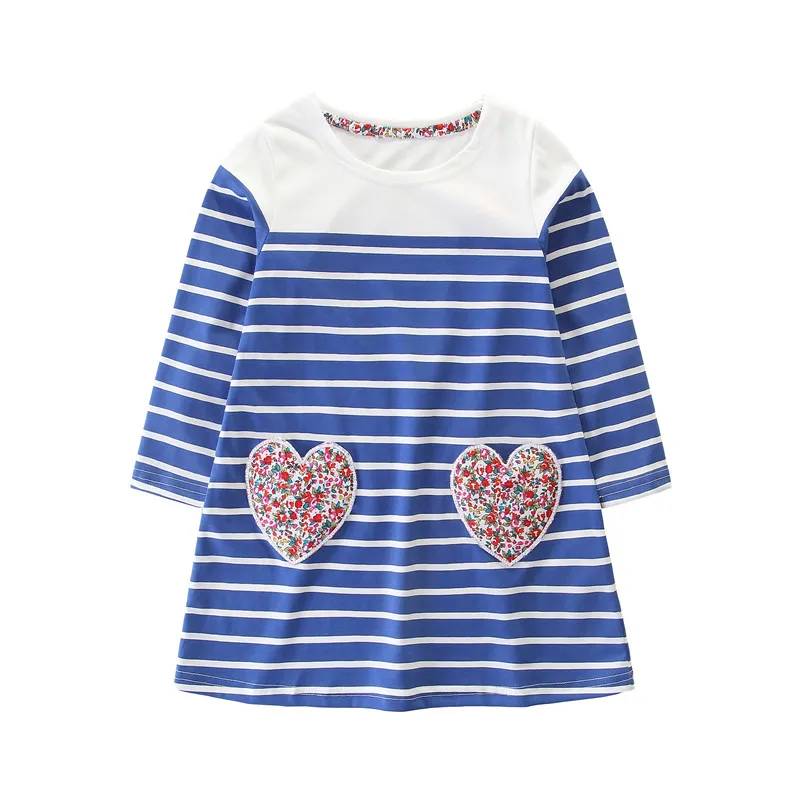 Jumping meter/платье для девочек; детская одежда; Брендовое осеннее платье принцессы; детская туника с аппликацией в виде животных; платья для девочек; детская одежда