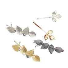 5 шт. шпильки, искусственный жемчуг, сплав, в форме листа, прочные аксессуары для волос, заколки, заколки для волос, заколки для девочек, женщин