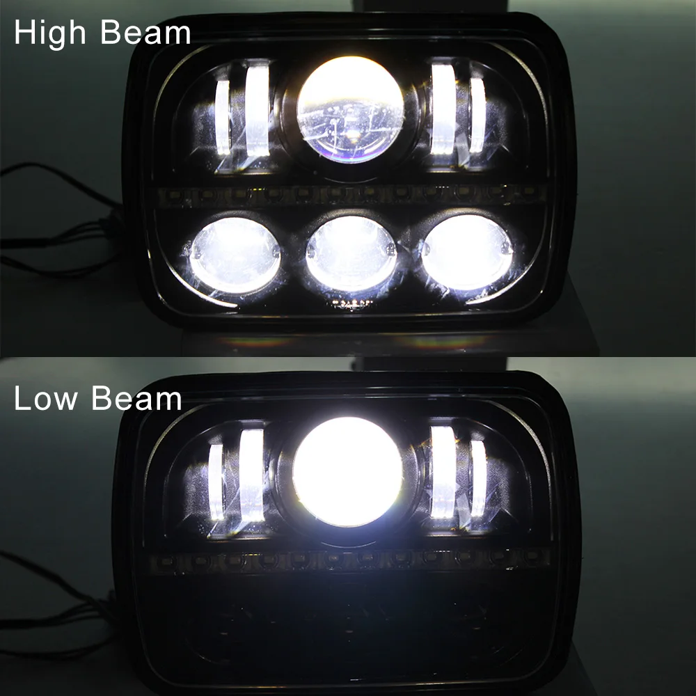 FADUIES 80 Вт 5 ''x 7'' 7 6'' светодиодные фары с DRL для Jeep Wrangler YJ Cherokee XJ H6054 H5054 H6054LL