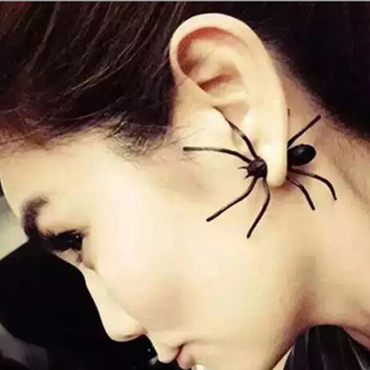 

New European And American Punk Street Handsome Personality Alternative Black Spider Before And After The Star With Funny Ears