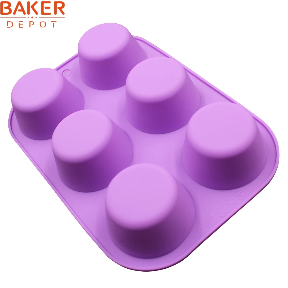 BAKER DEPOT силиконовая форма для мыла Маффин кекса круглая выпечки торта 6 отверстий