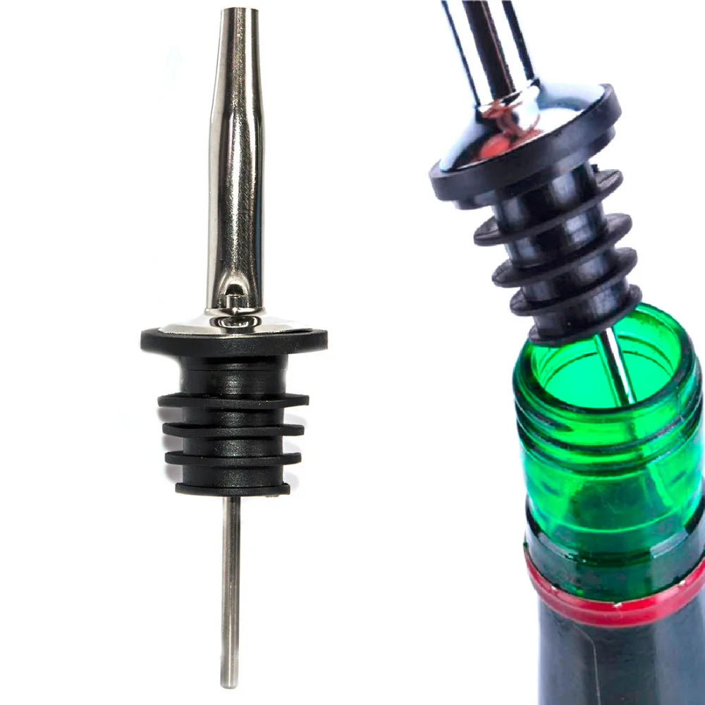 Stainless Steel Whisky Liquor Oil Wine Bottle Pourer Cap Spout Stopper Mouth Dispenser Bartender