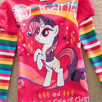 2019 Fashion Children Clothes For Girls T-shirt Striped Kids Tops Spring Long Sleeve Girls t shirt Cotton Cartoon Flower Unicorn 2