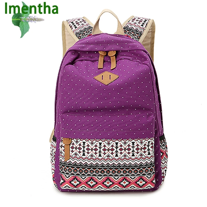 School Bags for Teenagers Girls Schoolbag Large Capacity Ladies Canvas Printing School Backpack Rucksack Bagpack Cute