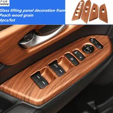 ABS хром/углеродное волокно/персиковое дерево зерна окна стекло подъемная панель декоративная рамка для Honda CRV CR-V аксессуары