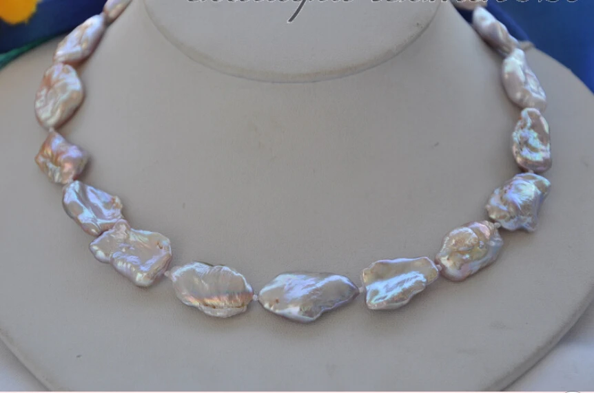 

A 18mm purple baroque keshi reborn freshwater pearl necklace 16inch