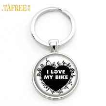 TAFREE Brand I Love My Bike keychain vintage bicycle bike art Cycling sports lover key chain ring holder men women jewelry SP426